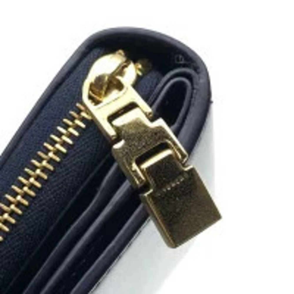 GIVENCHY Round Zipper Bi fold Wallet Leather Navy Blue coin wallet Purse - Picture 4 of 9